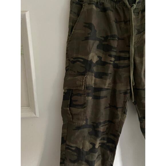 SANCTUARY X Anthropologie Discoverer Linen Camo Cargo Pants Size Medium - Picture 11 of 11